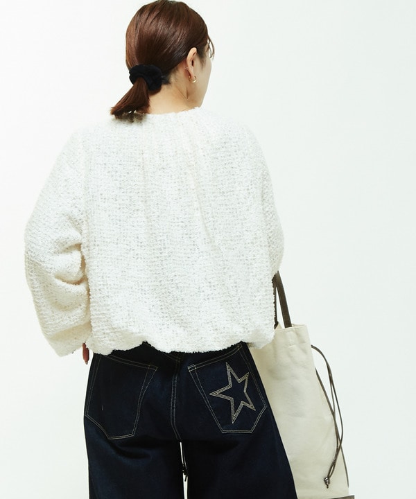 TWEED LIKE COLLARLESS BLOUSON 詳細画像 2