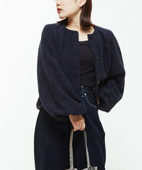 TWEED LIKE COLLARLESS BLOUSON 詳細画像 6