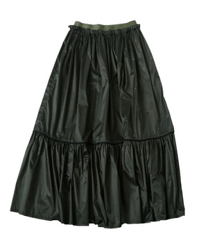 GATHER PIPING FLARE SKIRT