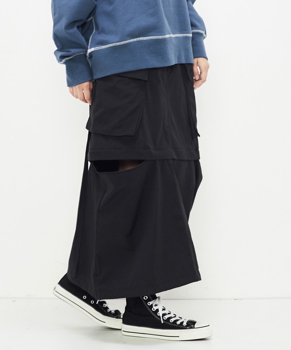 2WAY DETACHABLE MILITARY CARGO SKIRT 詳細画像 ブラック 1