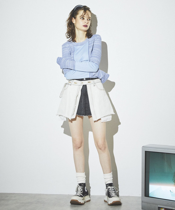 【HL】DENIM MINI WRAP SKIRT 詳細画像 2