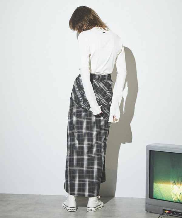 【HL】CHECKED DRAWSTRING GATHERED SKIRT 詳細画像 3