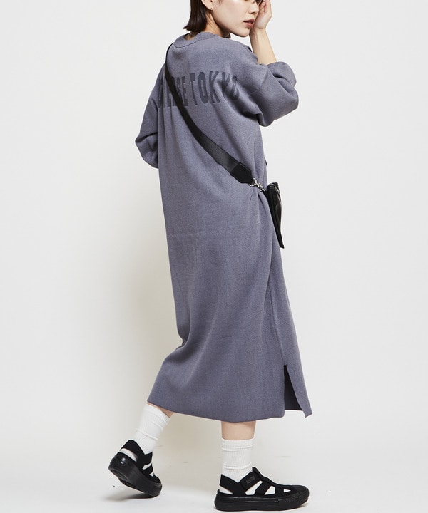 BACK LOGO KNIT DRESS 詳細画像 グレー 1