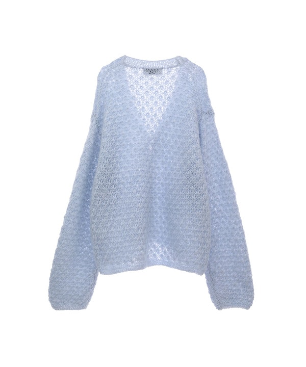 OPEN WORK STAR★ HAND MADE KNIT CARDIGAN 詳細画像 13