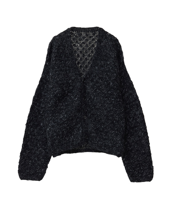 OPEN WORK STAR★ HAND MADE KNIT CARDIGAN 詳細画像 ブラック 1