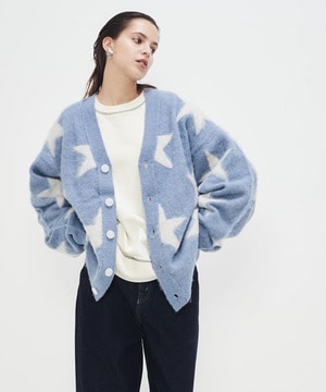 STAR★ SHAGGY KNIT CARDIGAN