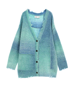 【HL】GRADATION MOHAIR KNIT CARDIGAN