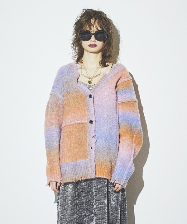 【HL】GRADATION MOHAIR KNIT CARDIGAN 詳細画像 マルチ 1