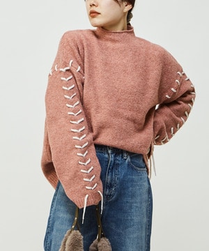 BLANKET STITCH HIGHNECK KNIT