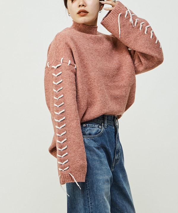 BLANKET STITCH HIGHNECK KNIT 詳細画像 1