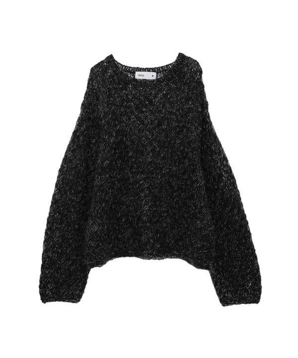 OPEN WORK STAR★ HAND MADE PULLOVER KNIT 詳細画像 ブラック 1