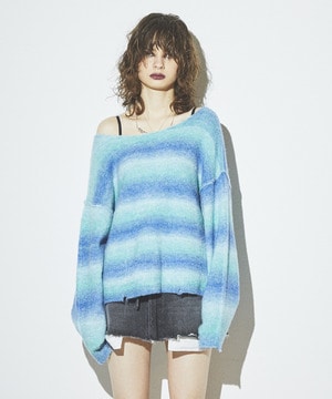 【HL】2WAY GRADATION MOHAIR KNIT