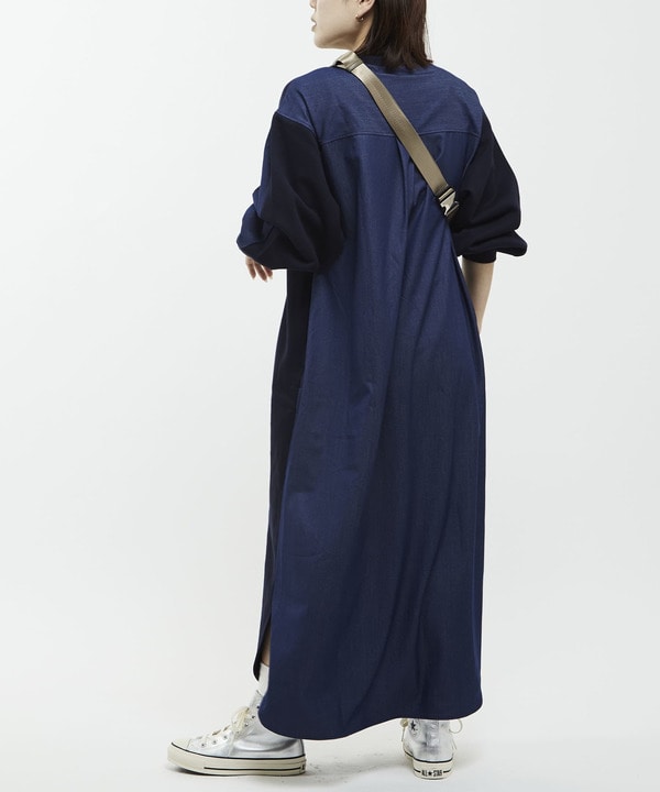 DENIM DOCKING SWEAT DRESS 詳細画像 7