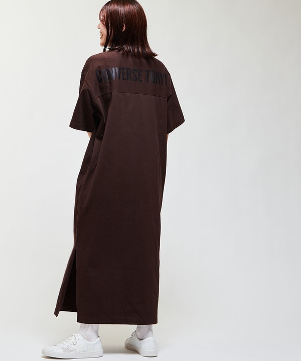 BACK LOGO HALFSLEEVE BOXY DRESS 詳細画像 ブラウン 1