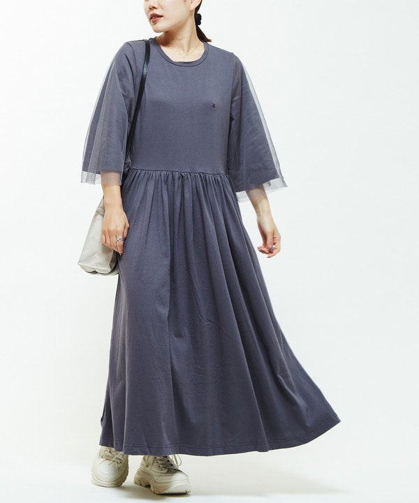 TULLE DOCKING DRESS 詳細画像 ブルー 1