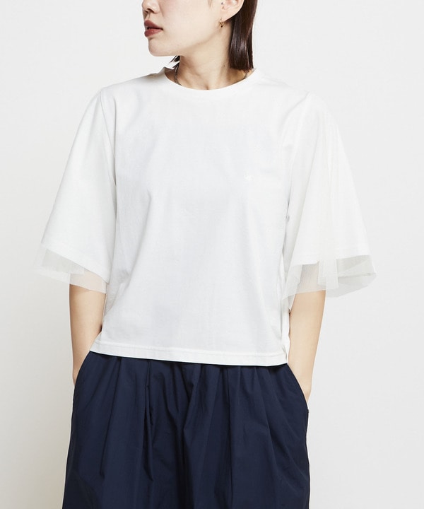 TULLE DOCKING TEE 詳細画像 ホワイト 1