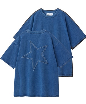 BACK STAR★ PATCH INDIGO TEE