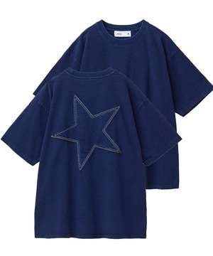 BACK STAR★ PATCH INDIGO TEE