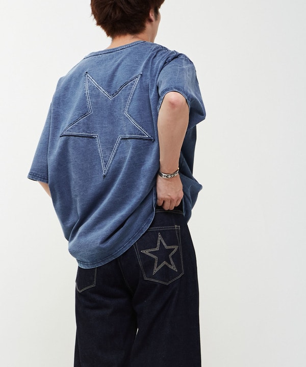 BACK STAR★ PATCH INDIGO TEE 詳細画像 3