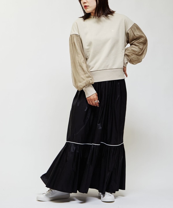 TULLE SLEEVE SHORT SWEAT 詳細画像 2