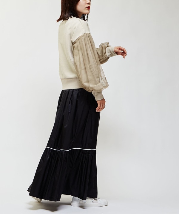 TULLE SLEEVE SHORT SWEAT 詳細画像 3