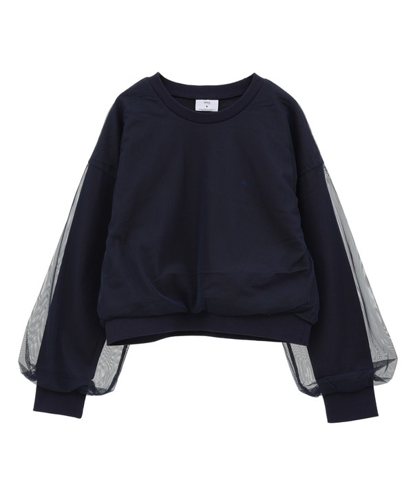 TULLE DOCKING SHORT SWEAT 詳細画像 ネイビー 1