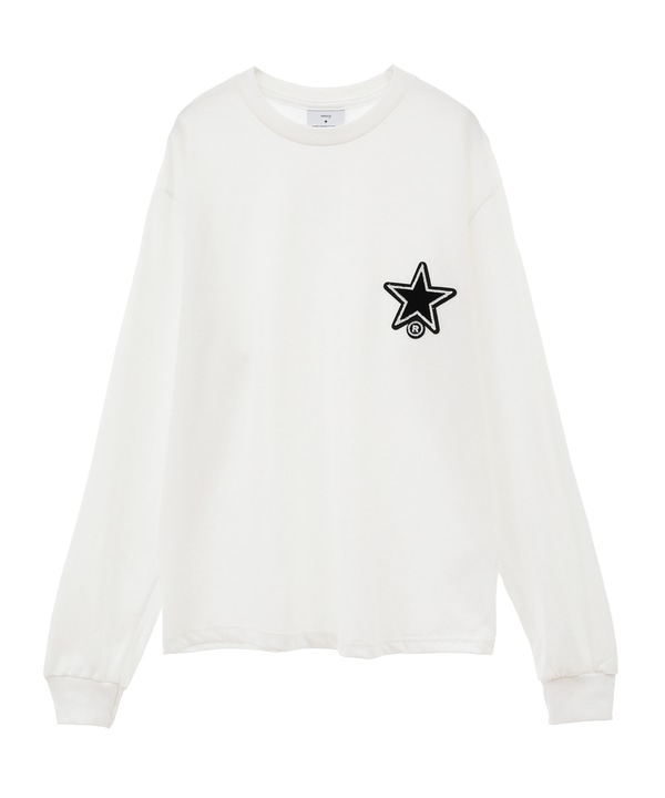 STAR★ TAFTING PATCH LONG SLEEVE TEE 詳細画像 ホワイト 1