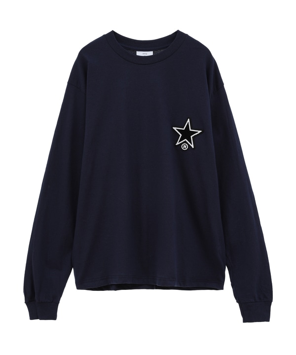 STAR★ TAFTING PATCH LONG SLEEVE TEE 詳細画像 ネイビー 1