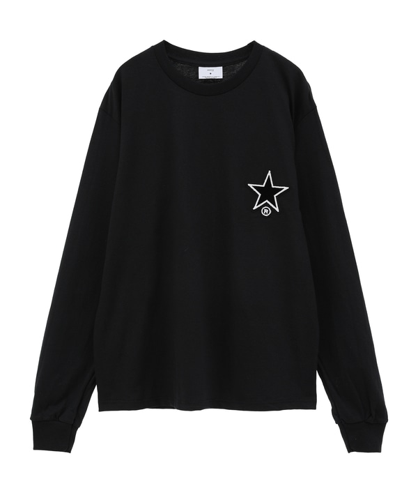 STAR★ TAFTING PATCH LONG SLEEVE TEE 詳細画像 ブラック 1