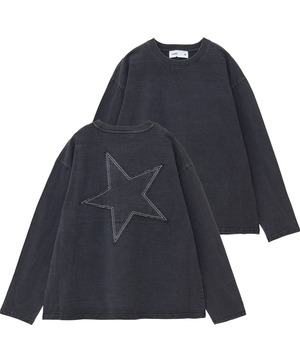 BACK STAR★ PATCH INDIGO LONGSLEEVE TEE