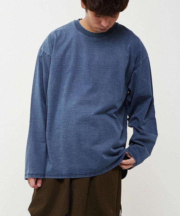 BACK STAR★ PATCH INDIGO LONGSLEEVE TEE 詳細画像 1