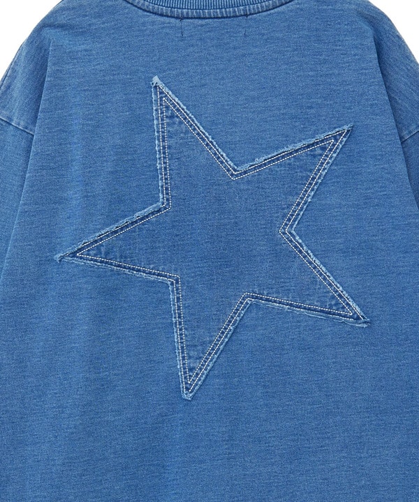 BACK STAR★ PATCH INDIGO LONGSLEEVE TEE 詳細画像 10