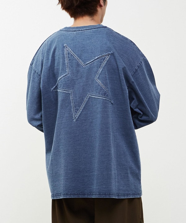 BACK STAR★ PATCH INDIGO LONGSLEEVE TEE 詳細画像 4