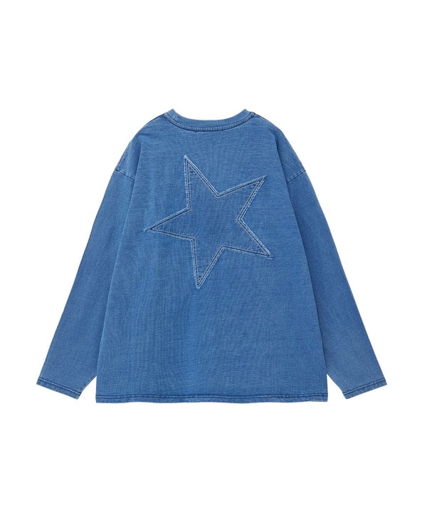 BACK STAR★ PATCH INDIGO LONGSLEEVE TEE 詳細画像 6