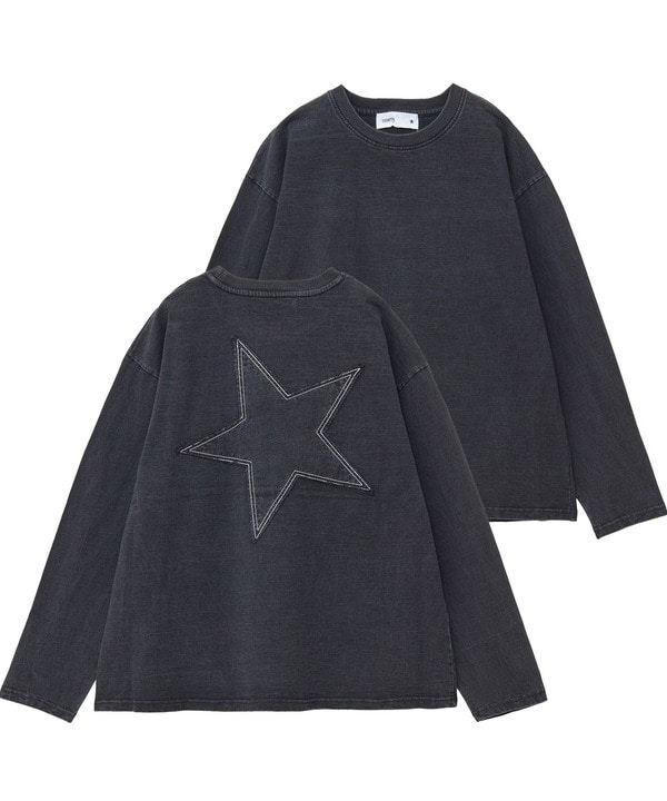 BACK STAR★ PATCH INDIGO LONGSLEEVE TEE 詳細画像 ブラック 1