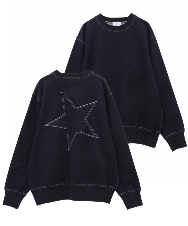 BACK STAR★ PATCH INDIGO SWEAT 詳細画像 インディゴブルー 1