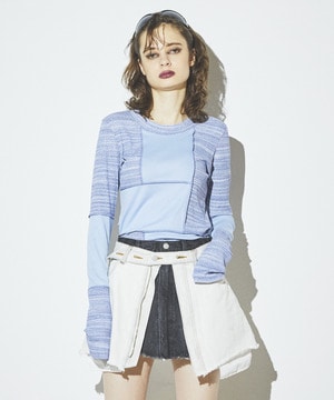 【HL】PATCHWORK RIB TOPS