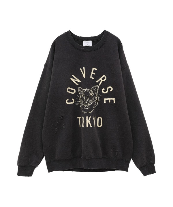 DAMAGED CAT LOGO SWEAT 詳細画像 ブラック 1