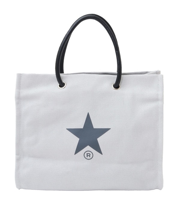 STAR★ LOGO CANVAS SHOPPER TOTE BAG 詳細画像 ライトグレー 1