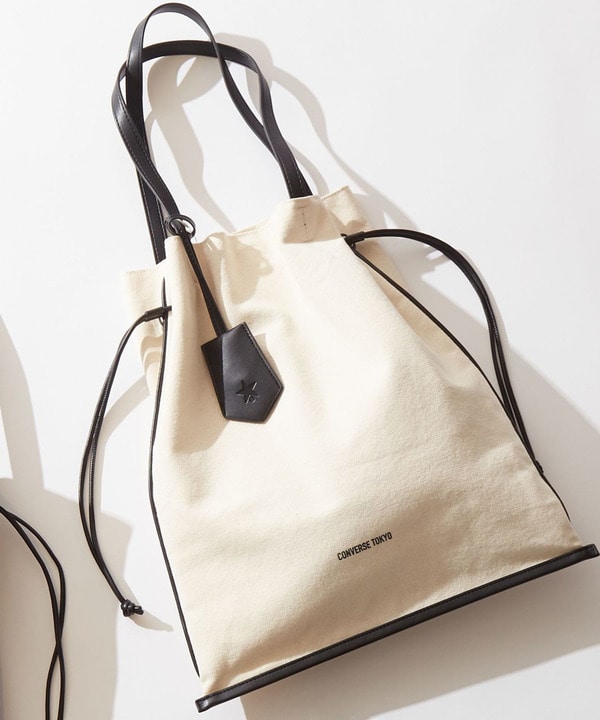 CANVAS GATHERED TOTE BAG 詳細画像 ブラック 1