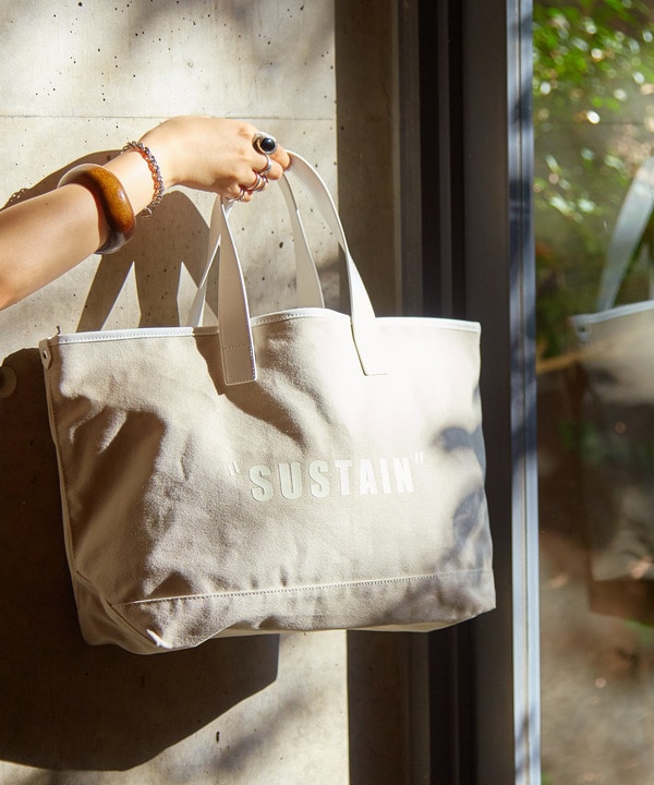 【SUSTAIN】KAPOK RECYCLE LEATHER TOTEBAG 詳細画像 ホワイト 1