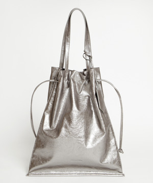 METALLIC GATHERED TOTE BAG