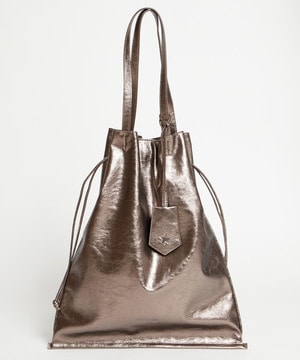 METALLIC GATHERED TOTE BAG