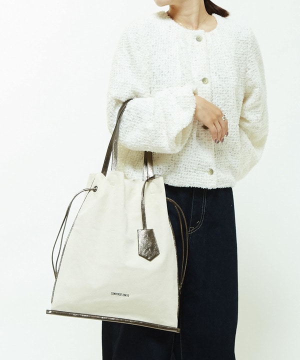 CANVAS METALLIC GATHERED TOTE BAG 詳細画像 3