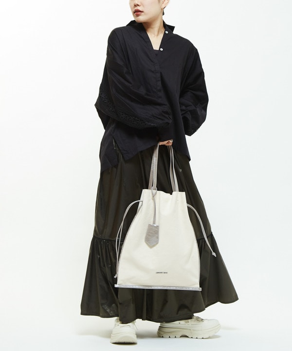 CANVAS METALLIC GATHERED TOTE BAG 詳細画像 5