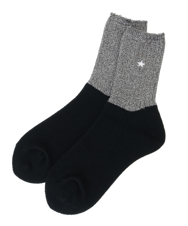 STAR★ GLITTER BI-COLOR RIB SOX 詳細画像 1