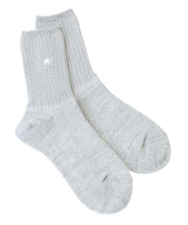 STAR★ GLITTER BI-COLOR RIB SOX 詳細画像 グレー 1