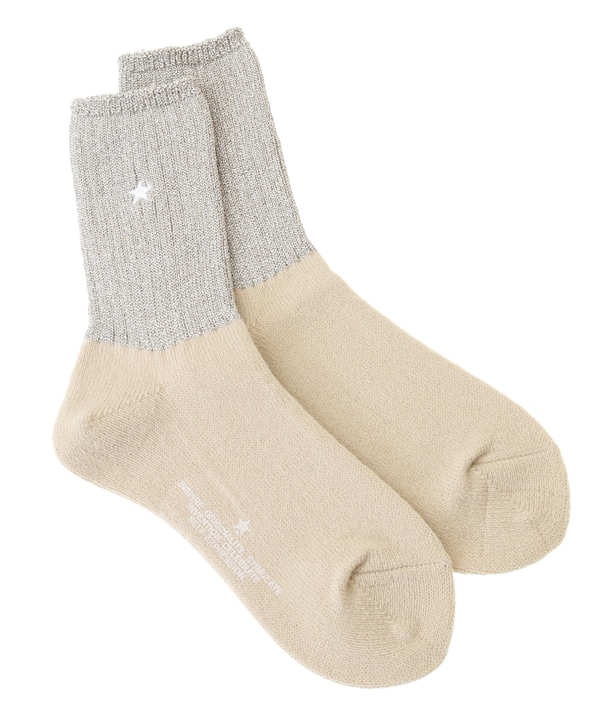 STAR★ GLITTER BI-COLOR RIB SOX 詳細画像 ベージュ 1