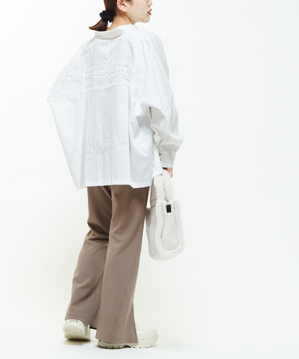 【STAR★LACE】BACK LACE OVERSIZED SHIRTS 詳細画像 4