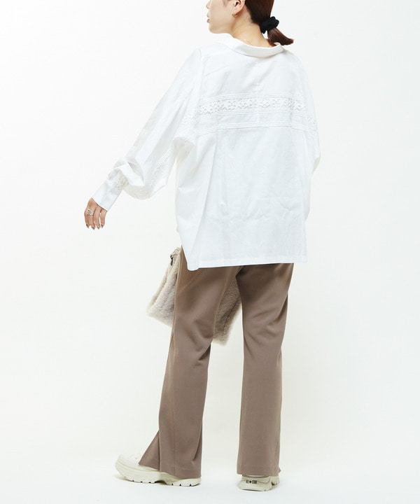 【STAR★LACE】BACK LACE OVERSIZED SHIRTS 詳細画像 5